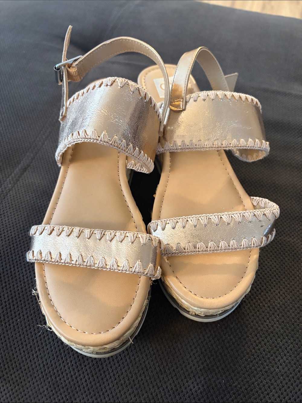 Dolce Vita Girls Metallic Gold Leather Sandals